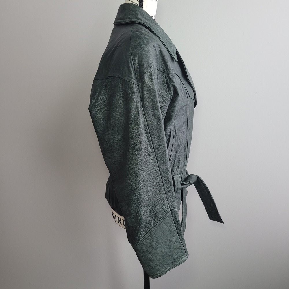Vintage Adventure Bound Wilson's dark green leather bomber jacket thinsulate‎ - Picture 2 of 16